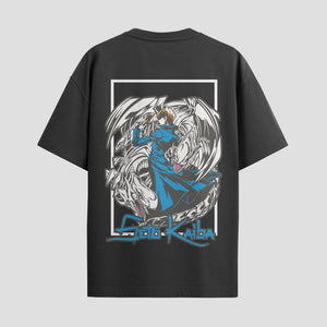 Playera urbana de anime y gaming ExtraLife MX, corte Standard Fit unisex ligero y transpirable en color Deep Black y Pure White, ropa de uso diario para gym y casual.