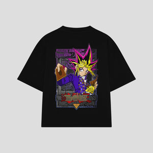 Playera streetwear premium de anime y gaming ExtraLife MX, corte oversized drop shoulder ligero y fresco en color Deep Black y Off-White, moda urbana mexicana de culto.