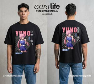El Diario del Futuro | El Diario del Amor #04516 - Playera Oversized Premium | Deep Black - Foto en modelo