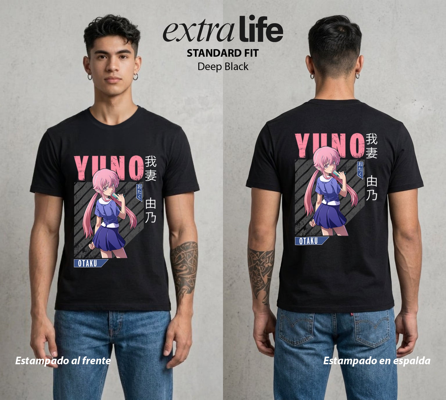 El Diario del Futuro | El Diario del Amor #04516 - Playera Standard Fit | Deep Black - Foto en modelo