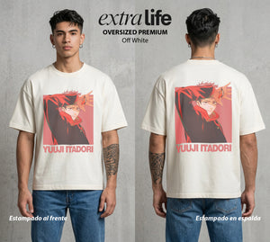 El Arte de las Maldiciones | El Corazon del Poder #04520 - Playera Oversized Premium | Off White - Foto en modelo