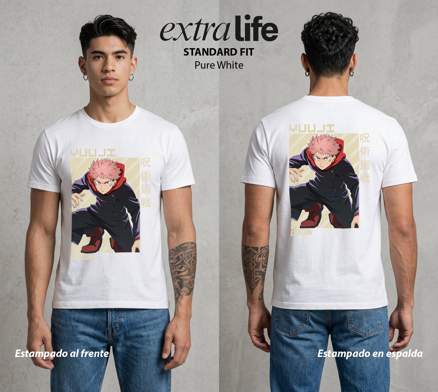El Arte de las Maldiciones | El Recipiente del Rey #04521 - Playera Standard Fit | Pure White - Foto en modelo