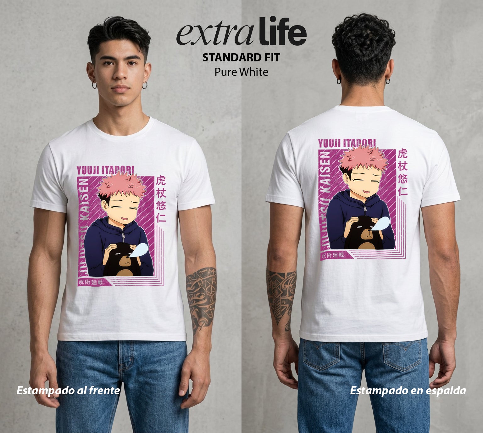 El Arte de las Maldiciones | El Cuerpo del Rey #04524 - Playera Standard Fit | Pure White - Foto en modelo