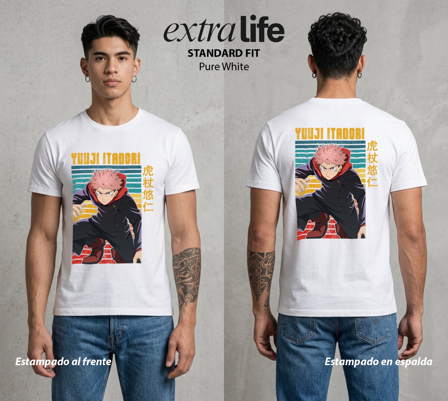 El Arte de las Maldiciones | El Corazon del Poder #04528 - Playera Standard Fit | Pure White - Foto en modelo