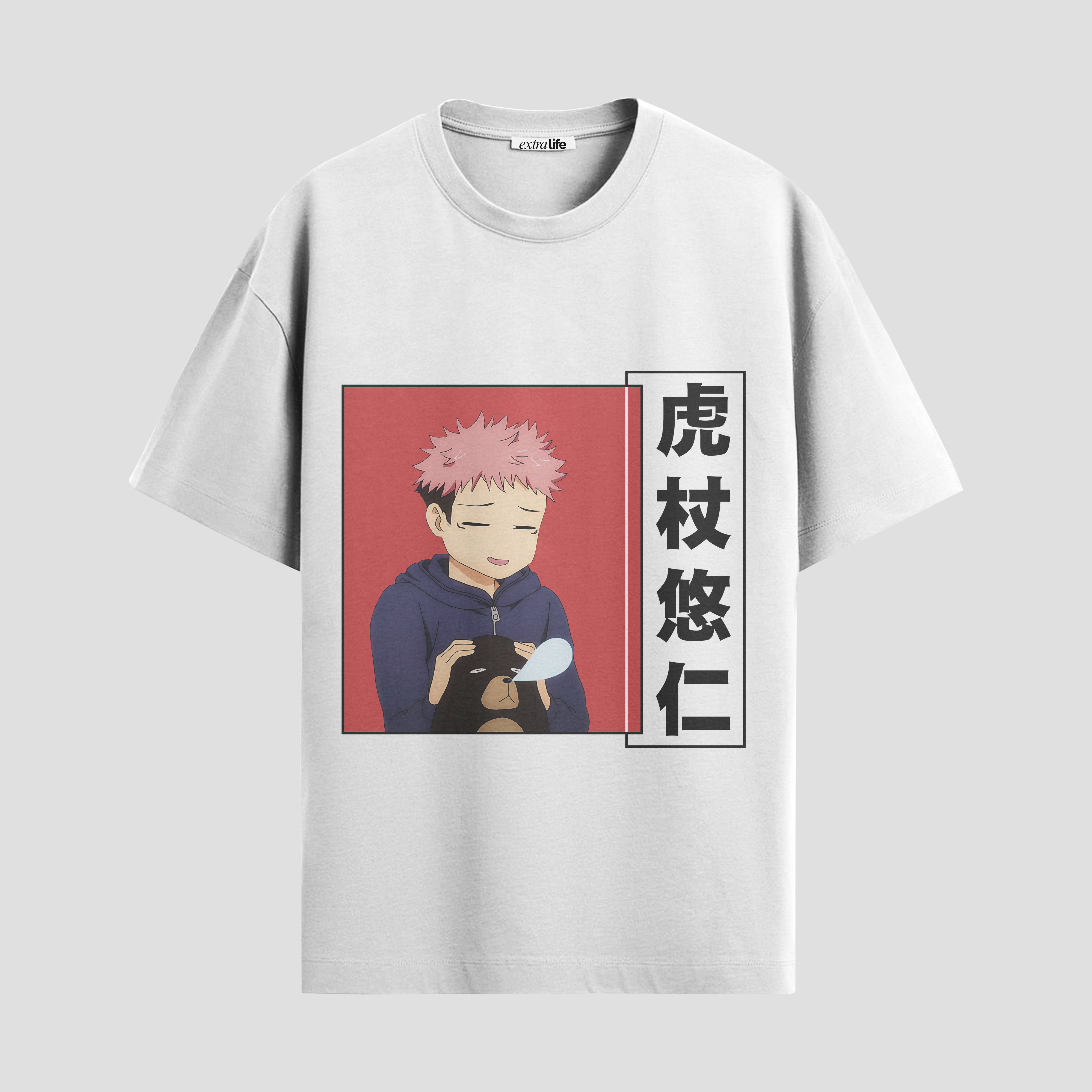 Playera urbana de anime y gaming ExtraLife MX, corte Standard Fit unisex ligero y transpirable en color Deep Black y Pure White, ropa de uso diario para gym y casual.