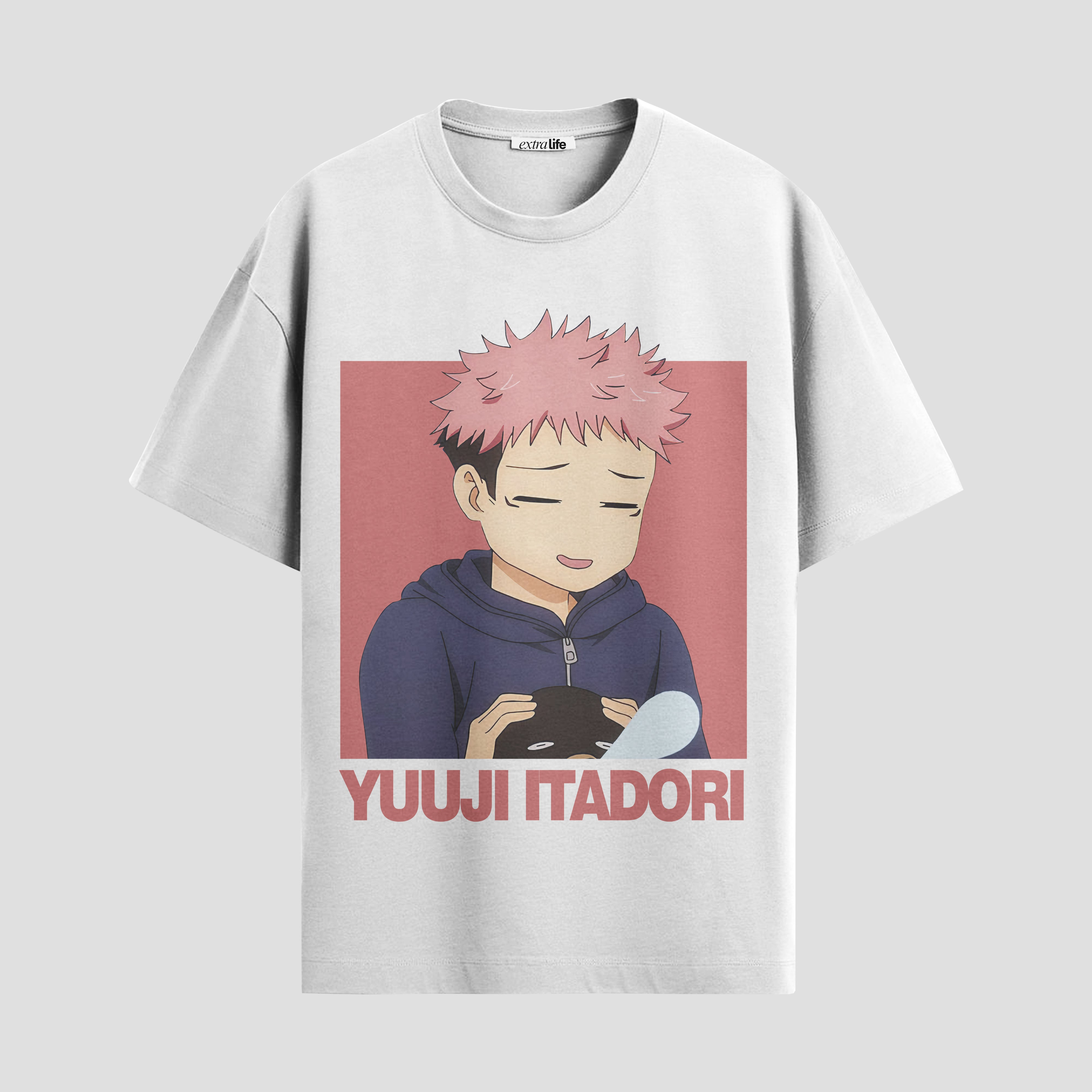 Playera urbana de anime y gaming ExtraLife MX, corte Standard Fit unisex ligero y transpirable en color Deep Black y Pure White, ropa de uso diario para gym y casual.
