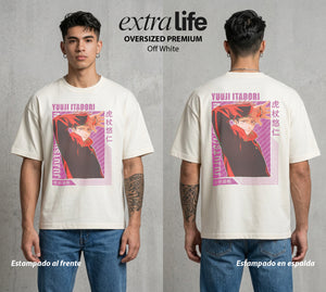 El Arte de las Maldiciones | El Corazon del Poder #04537 - Playera Oversized Premium | Off White - Foto en modelo