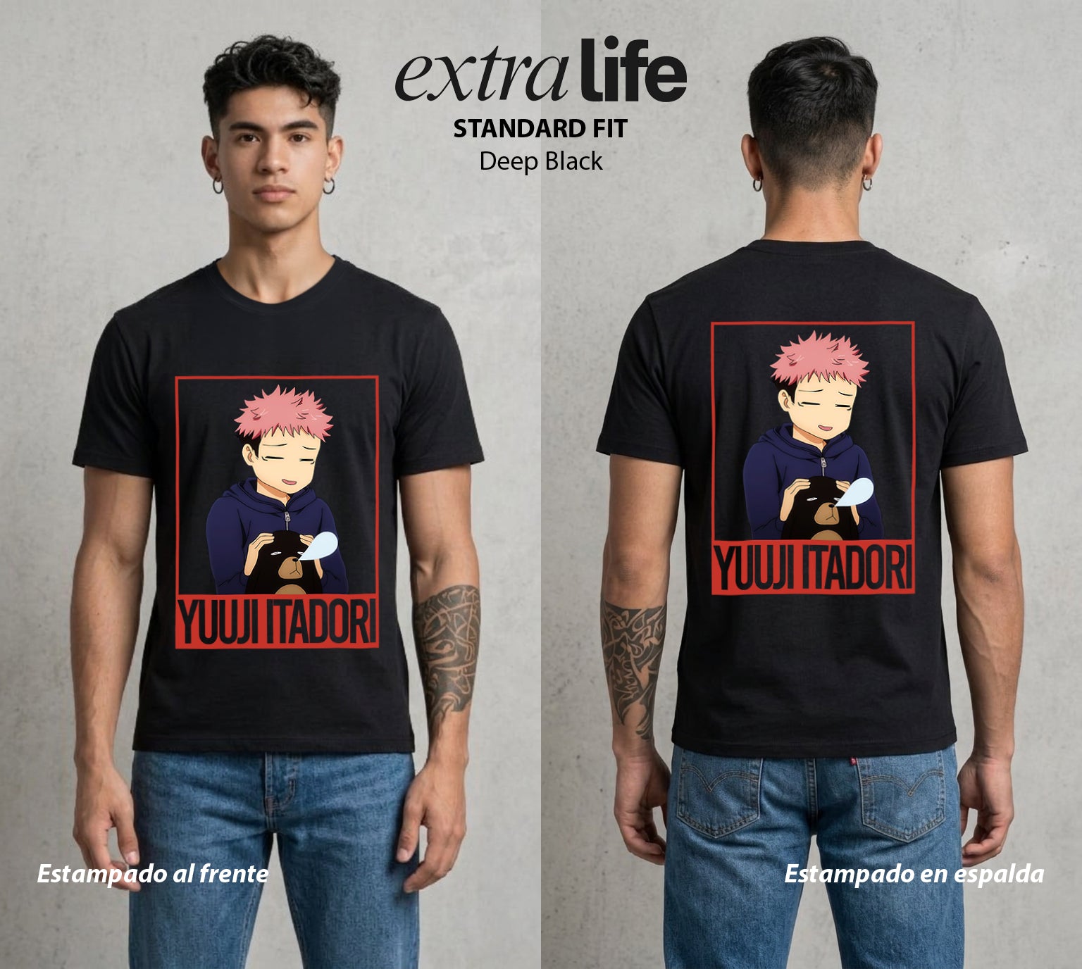 El Arte de las Maldiciones | El Recipiente del Rey #04538 - Playera Standard Fit | Deep Black - Foto en modelo