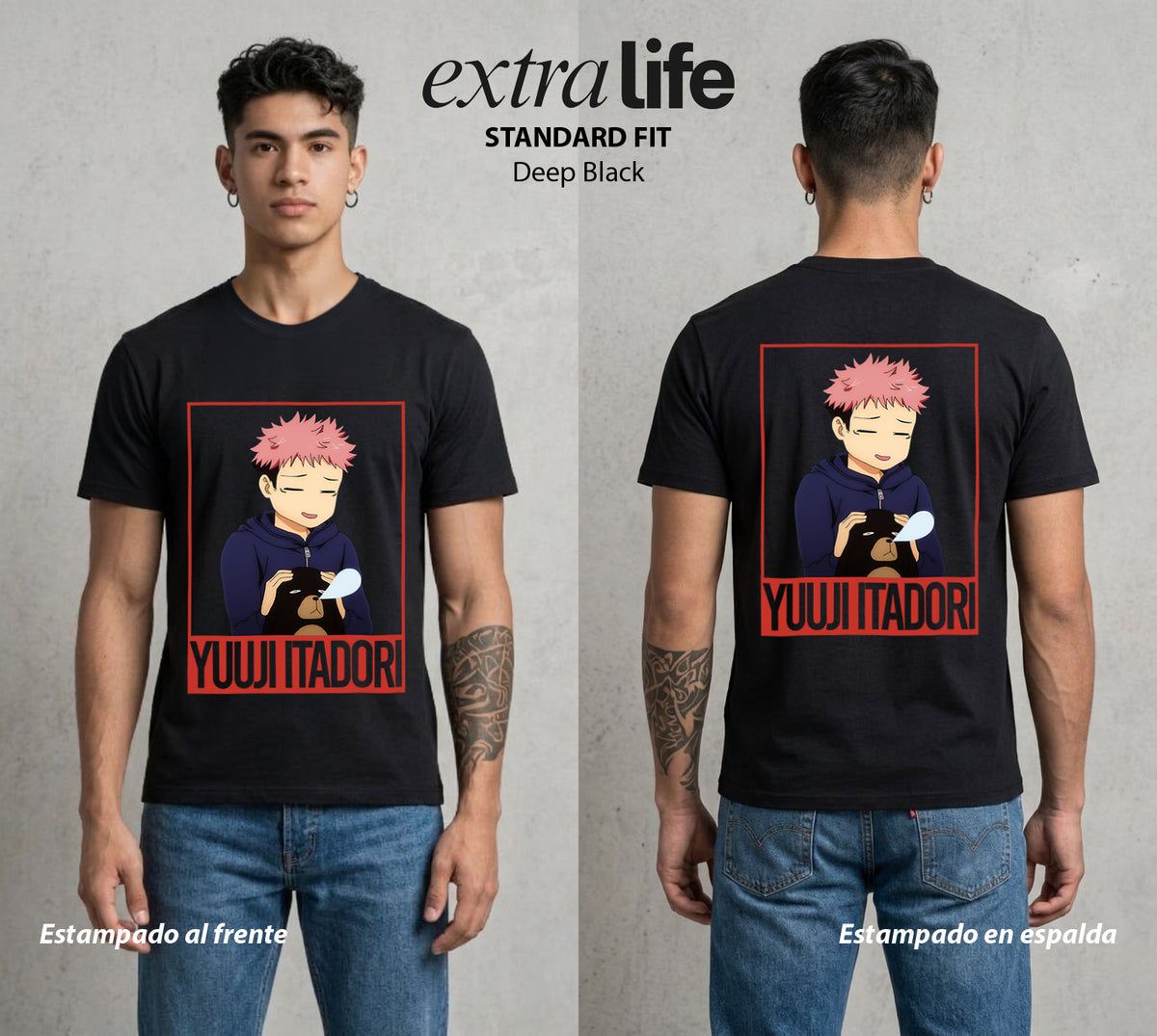 El Arte de las Maldiciones | El Recipiente del Rey #04538 - Playera Classic Premium | Deep Black - Foto en modelo