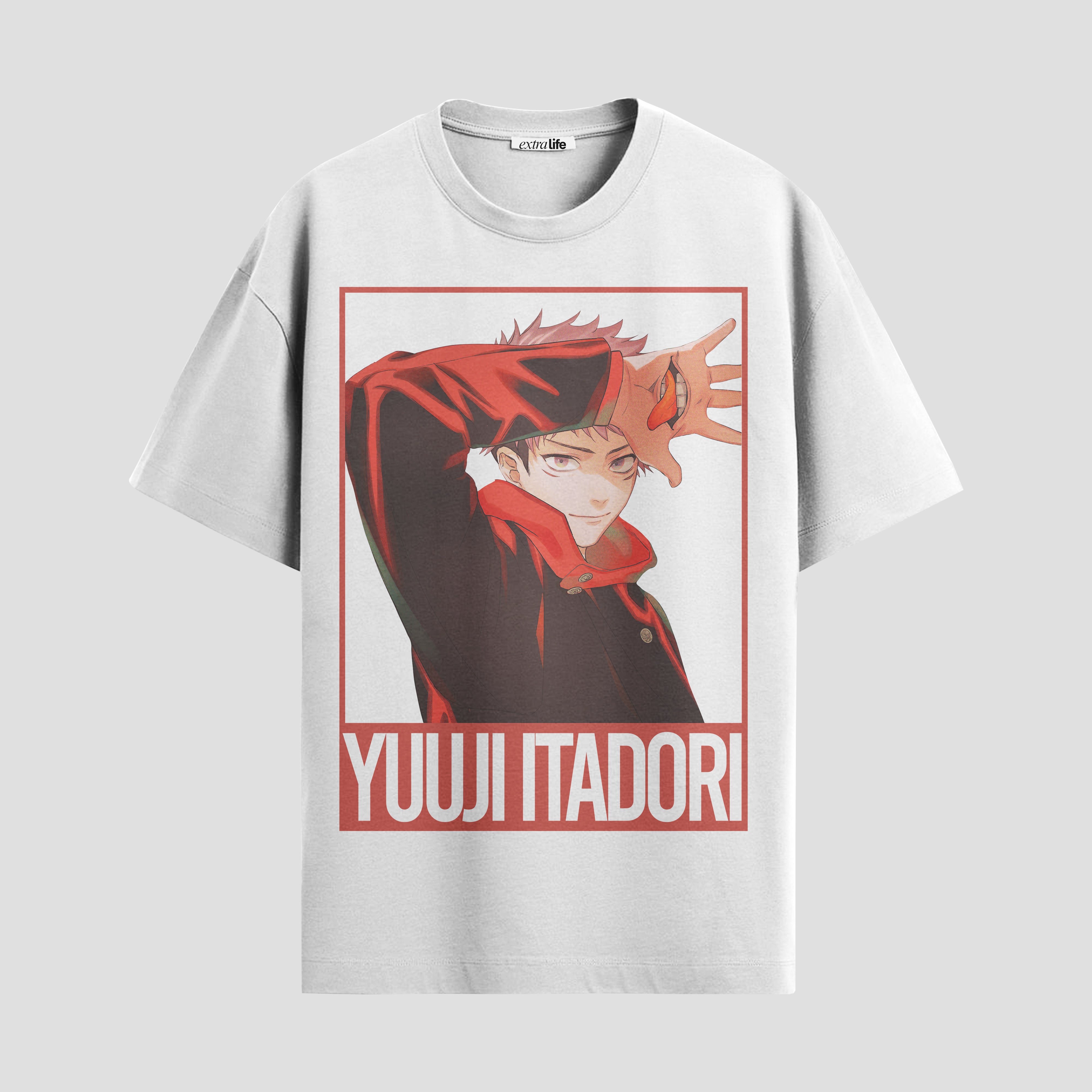 Playera urbana de anime y gaming ExtraLife MX, corte Standard Fit unisex ligero y transpirable en color Deep Black y Pure White, ropa de uso diario para gym y casual.