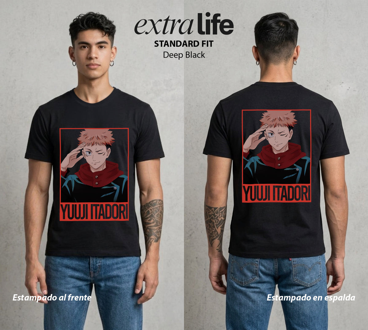 El Arte de las Maldiciones | El Cuerpo del Rey #04541 - Playera Classic Premium | Deep Black - Foto en modelo