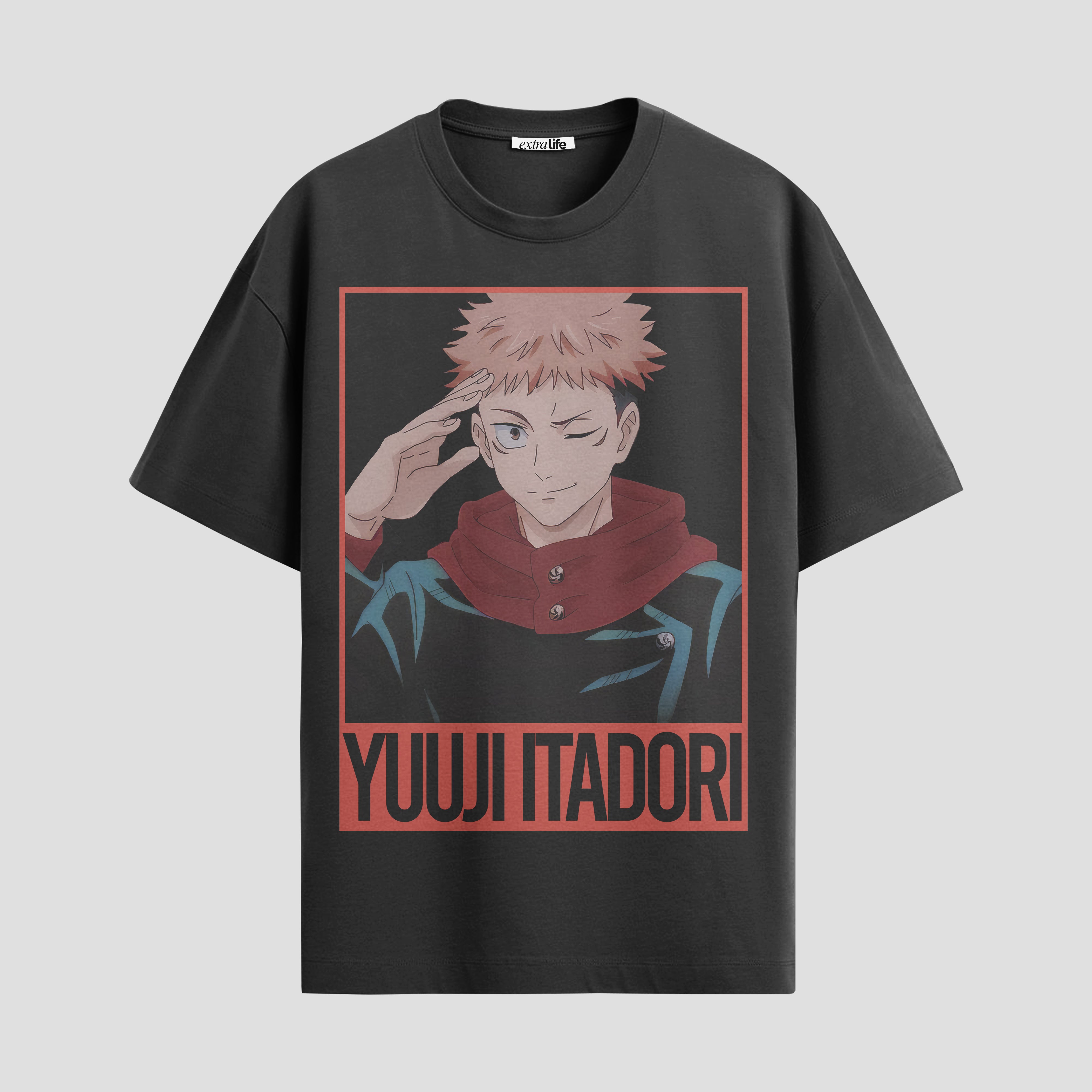 Playera urbana de anime y gaming ExtraLife MX, corte Standard Fit unisex ligero y transpirable en color Deep Black y Pure White, ropa de uso diario para gym y casual.