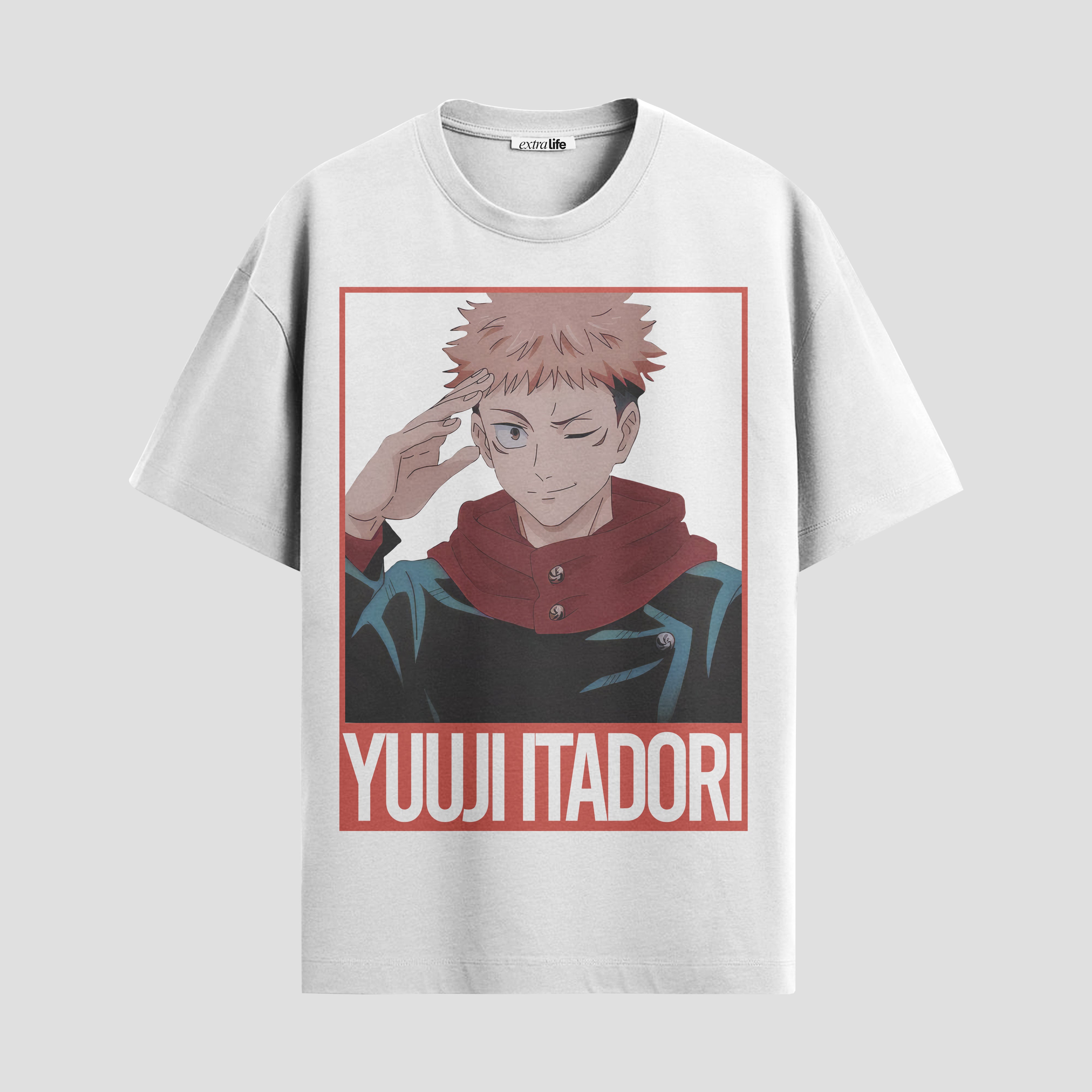 Playera urbana de anime y gaming ExtraLife MX, corte Standard Fit unisex ligero y transpirable en color Deep Black y Pure White, ropa de uso diario para gym y casual.