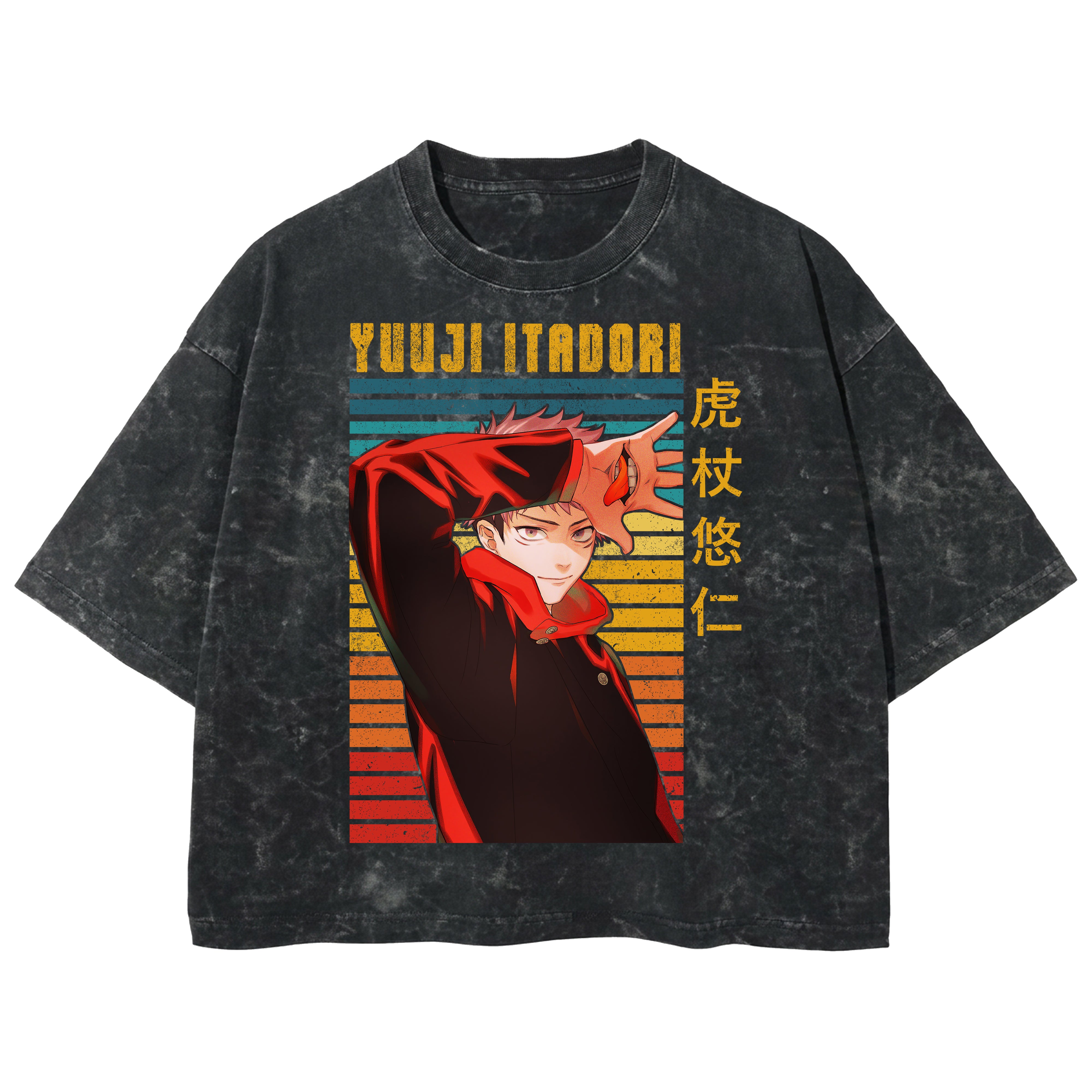 Playera streetwear premium de anime y gaming ExtraLife MX, corte boxy deluxe mineral wash heavyweight en color Acid Wash, moda urbana mexicana de culto.