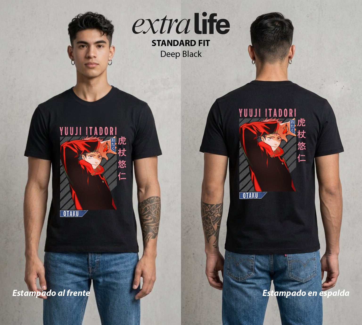 El Arte de las Maldiciones | El Portador del Rey #04544 - Playera Standard Fit | Deep Black - Foto en modelo