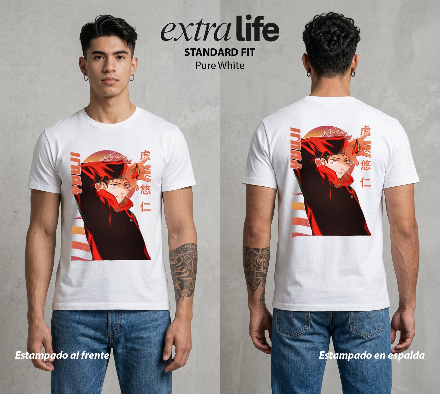 El Arte de las Maldiciones | Fuerza de Voluntad #04547 - Playera Standard Fit | Pure White - Foto en modelo