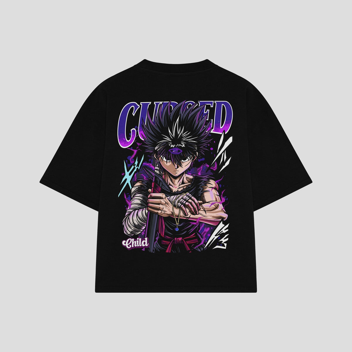 Playera streetwear premium de anime y gaming ExtraLife MX, corte oversized drop shoulder ligero y fresco en color Deep Black y Off-White, moda urbana mexicana de culto.