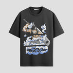 Playera urbana de anime y gaming ExtraLife MX, corte Standard Fit unisex ligero y transpirable en color Deep Black y Pure White, ropa de uso diario para gym y casual.