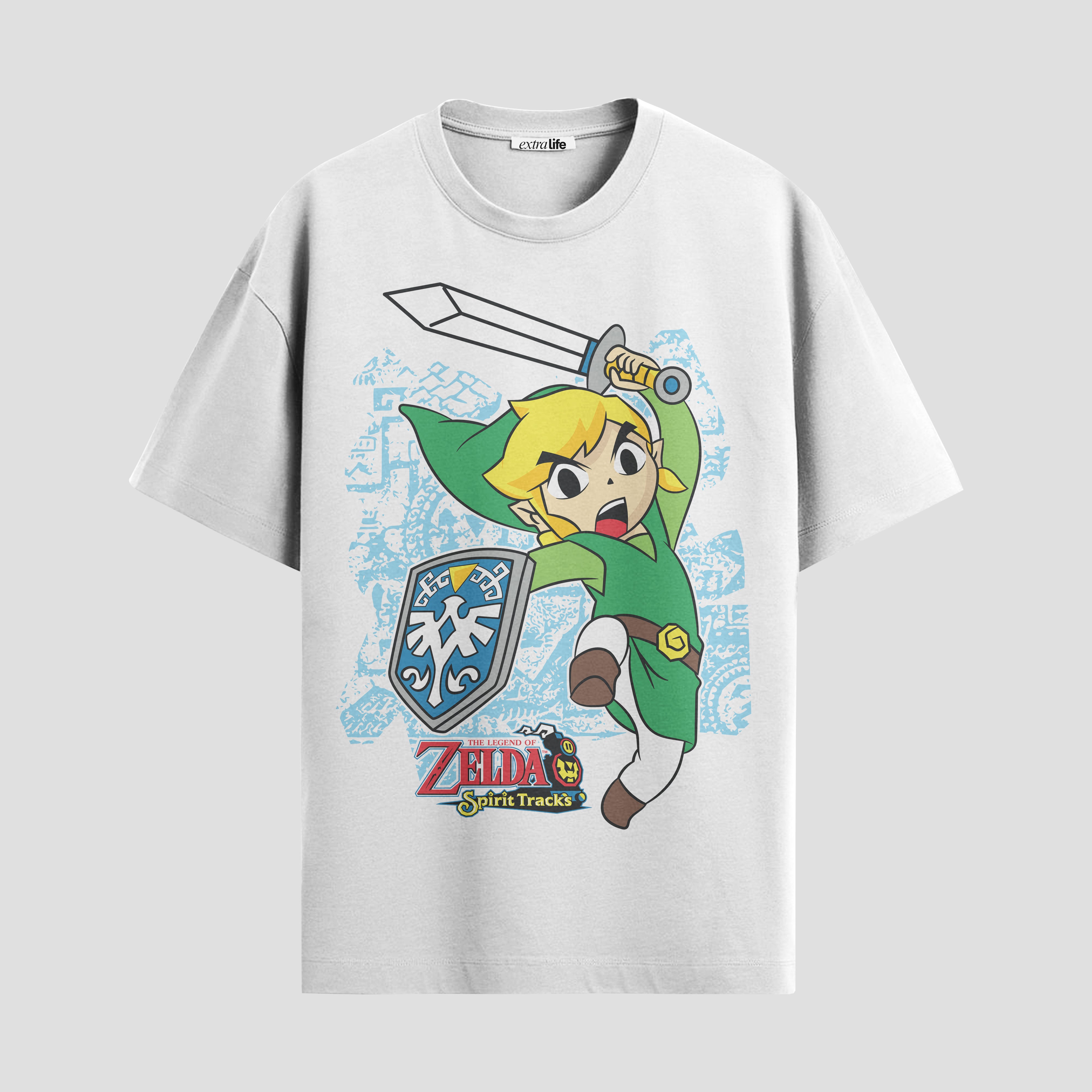 Playera urbana de anime y gaming ExtraLife MX, corte Standard Fit unisex ligero y transpirable en color Deep Black y Pure White, ropa de uso diario para gym y casual.