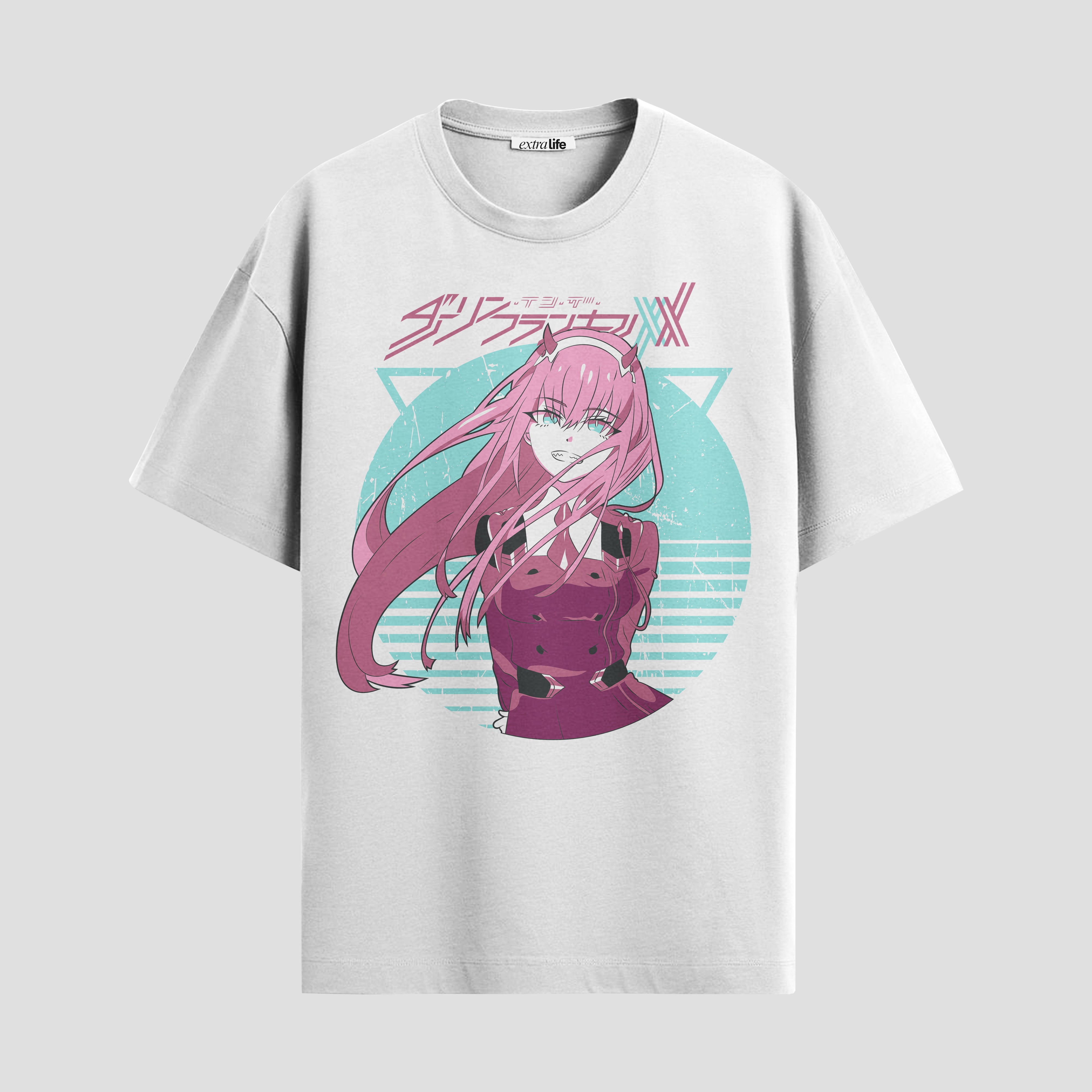 Playera urbana de anime y gaming ExtraLife MX, corte Standard Fit unisex ligero y transpirable en color Deep Black y Pure White, ropa de uso diario para gym y casual.