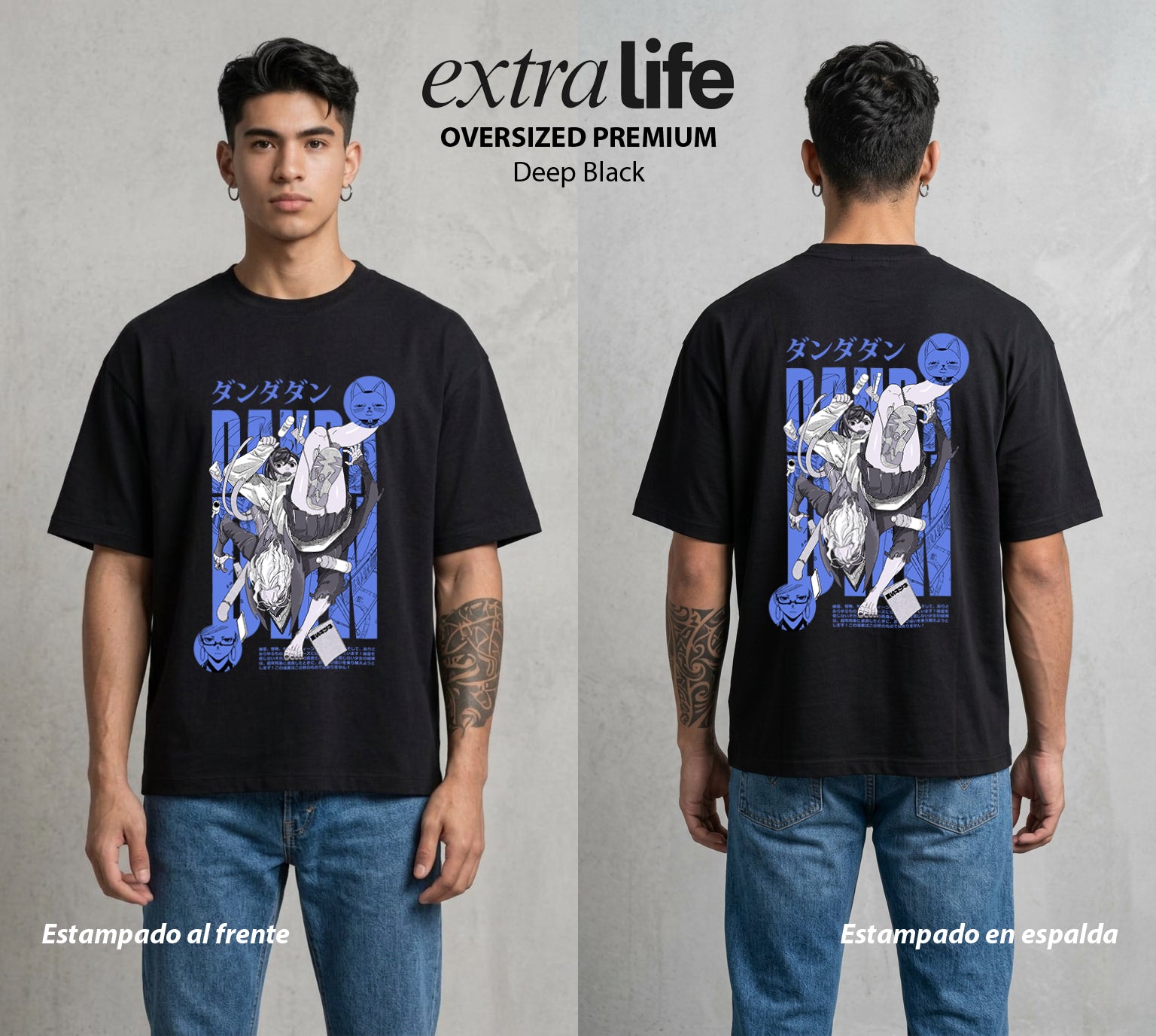 Lo Paranormal Cotidiano | Guardianes del Oculto #04579 - Playera Oversized Premium | Deep Black - Foto en modelo