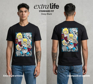 Los Caballeros del Cosmos | Armadura del Cisne #04588 - Playera Standard Fit | Deep Black - Foto en modelo