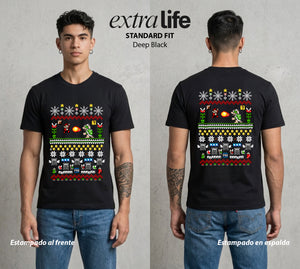 El Reino del Fontanero | Villano Navideño #04595 - Playera Standard Fit | Deep Black - Foto en modelo