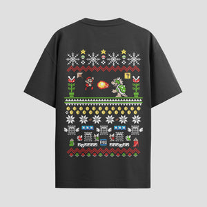 Playera urbana de anime y gaming ExtraLife MX, corte Standard Fit unisex ligero y transpirable en color Deep Black y Pure White, ropa de uso diario para gym y casual.