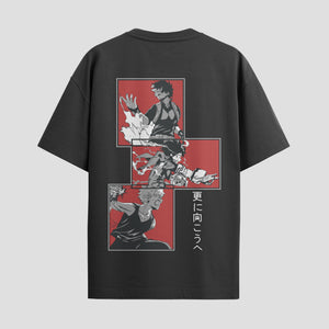 Playera urbana de anime y gaming ExtraLife MX, corte Standard Fit unisex ligero y transpirable en color Deep Black y Pure White, ropa de uso diario para gym y casual.