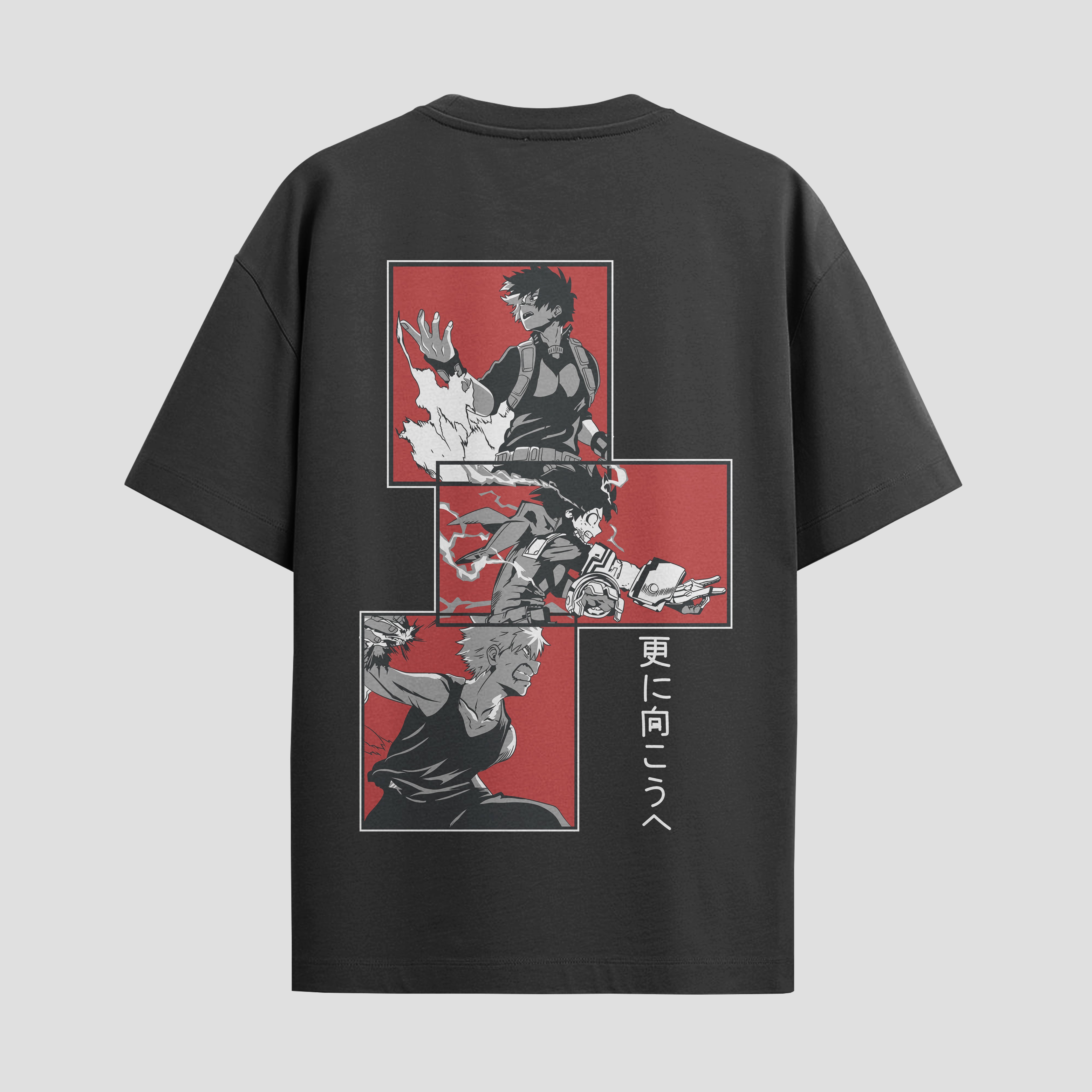 Playera urbana de anime y gaming ExtraLife MX, corte Standard Fit unisex ligero y transpirable en color Deep Black y Pure White, ropa de uso diario para gym y casual.