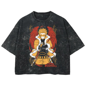 Playera streetwear premium de anime y gaming ExtraLife MX, corte boxy deluxe mineral wash heavyweight en color Acid Wash, moda urbana mexicana de culto.