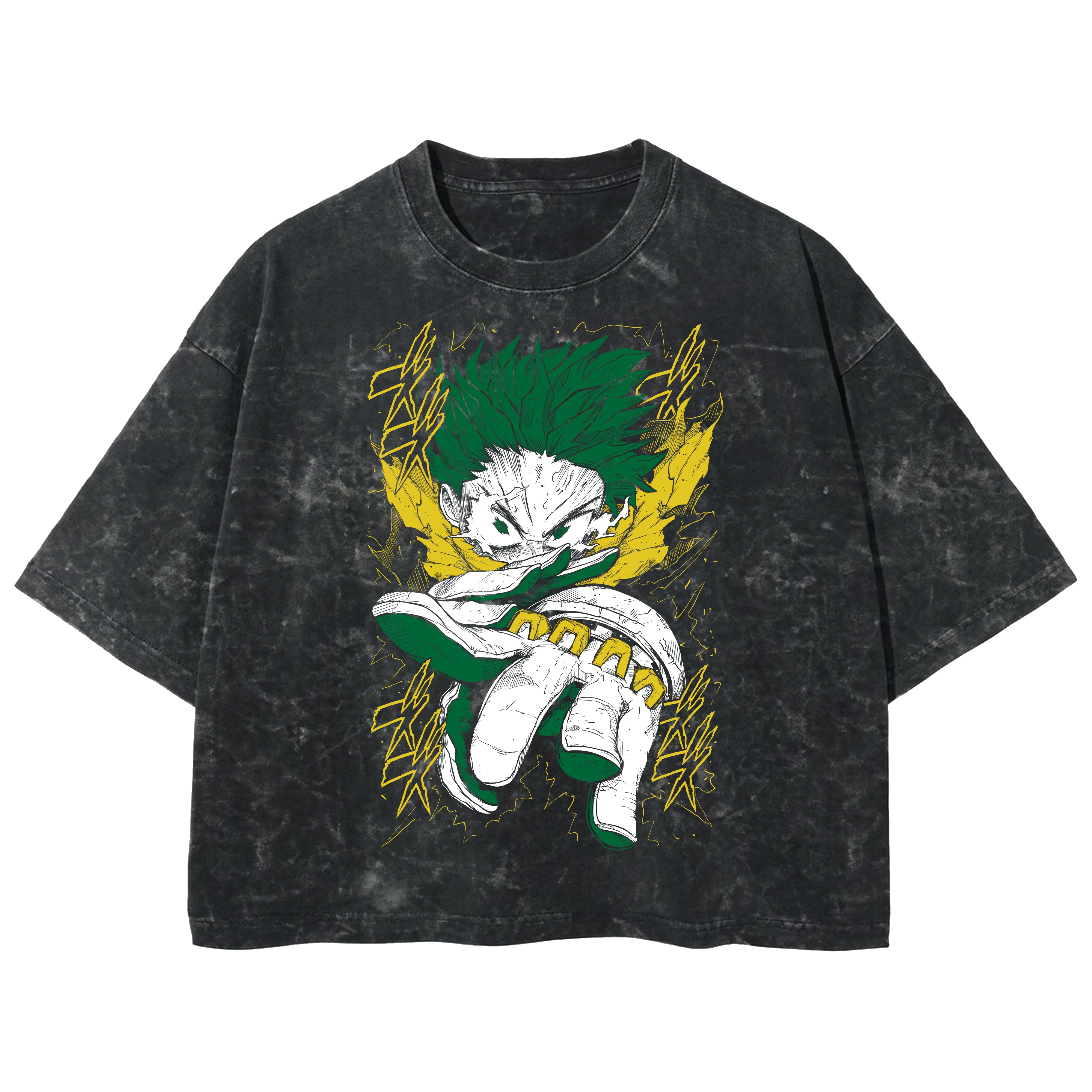 Playera streetwear premium de anime y gaming ExtraLife MX, corte boxy deluxe mineral wash heavyweight en color Acid Wash, moda urbana mexicana de culto.