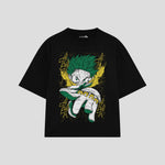 Playera streetwear premium de anime y gaming ExtraLife MX, corte oversized drop shoulder ligero y fresco en color Deep Black y Off-White, moda urbana mexicana de culto.