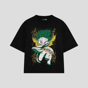 Playera streetwear premium de anime y gaming ExtraLife MX, corte oversized drop shoulder ligero y fresco en color Deep Black y Off-White, moda urbana mexicana de culto.
