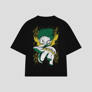 Playera streetwear premium de anime y gaming ExtraLife MX, corte oversized drop shoulder ligero y fresco en color Deep Black y Off-White, moda urbana mexicana de culto.