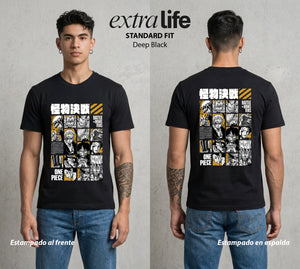 Mar de los Piratas | Batalla de Monstruos #04607 - Playera Standard Fit | Deep Black - Foto en modelo