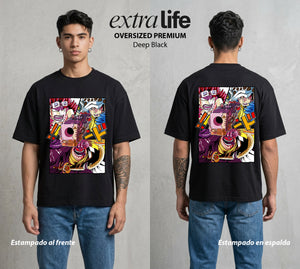 Mar de los Piratas | Emperatriz del Azúcar #04608 - Playera Oversized Premium | Deep Black - Foto en modelo