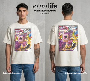 Mar de los Piratas | Emperatriz del Azúcar #04608 - Playera Oversized Premium | Off White - Foto en modelo