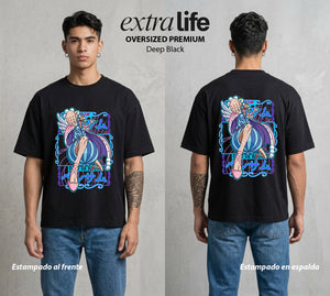 Mar de los Piratas | Bailarín del Mar #04610 - Playera Oversized Premium | Deep Black - Foto en modelo