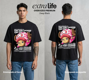Mar de los Piratas | Tambor de Reno #04612 - Playera Oversized Premium | Deep Black - Foto en modelo