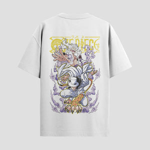 Playera urbana de anime y gaming ExtraLife MX, corte Standard Fit unisex ligero y transpirable en color Deep Black y Pure White, ropa de uso diario para gym y casual.