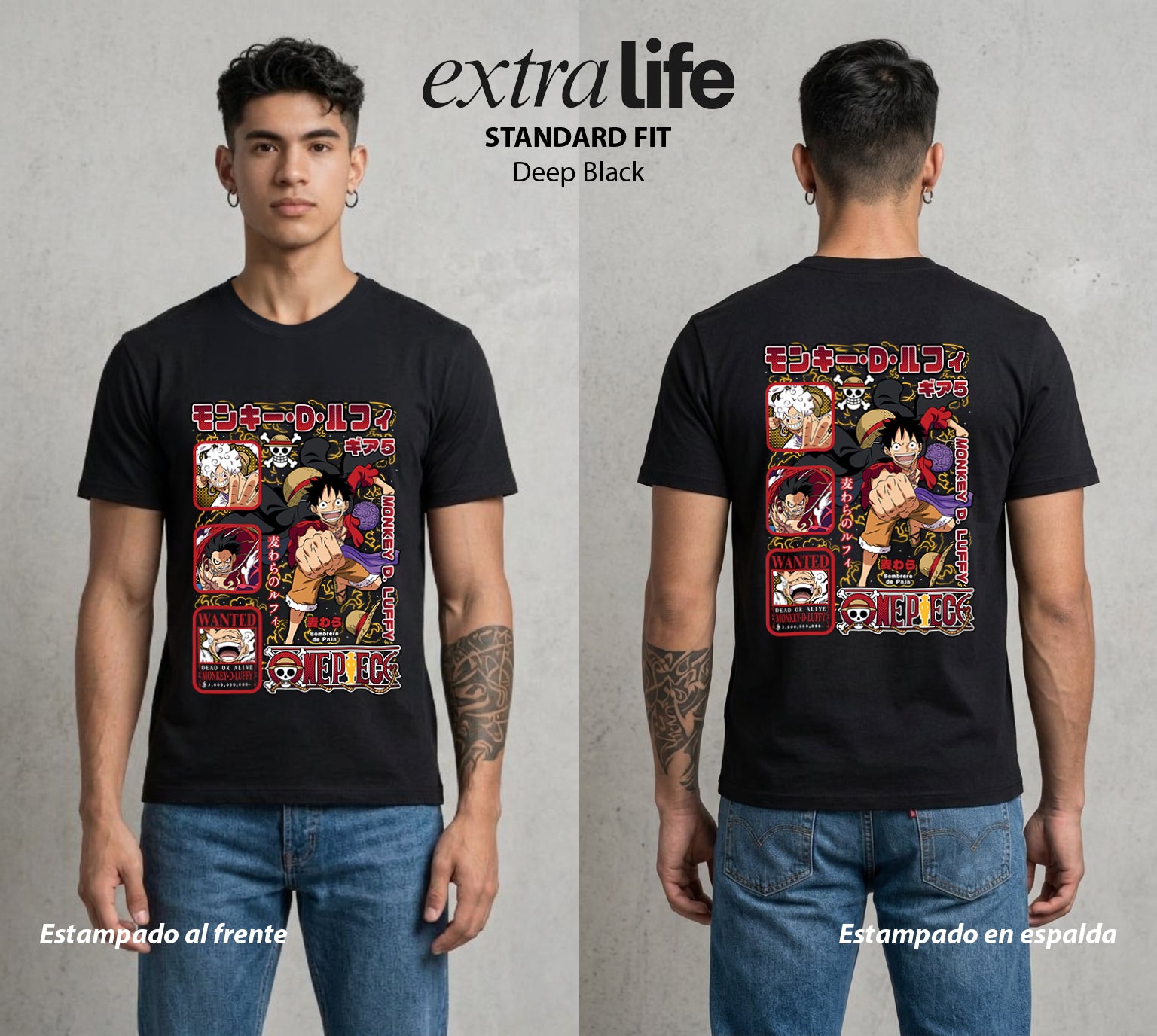 Mar de los Piratas | Rey del Mar #04618 - Playera Standard Fit | Deep Black - Foto en modelo