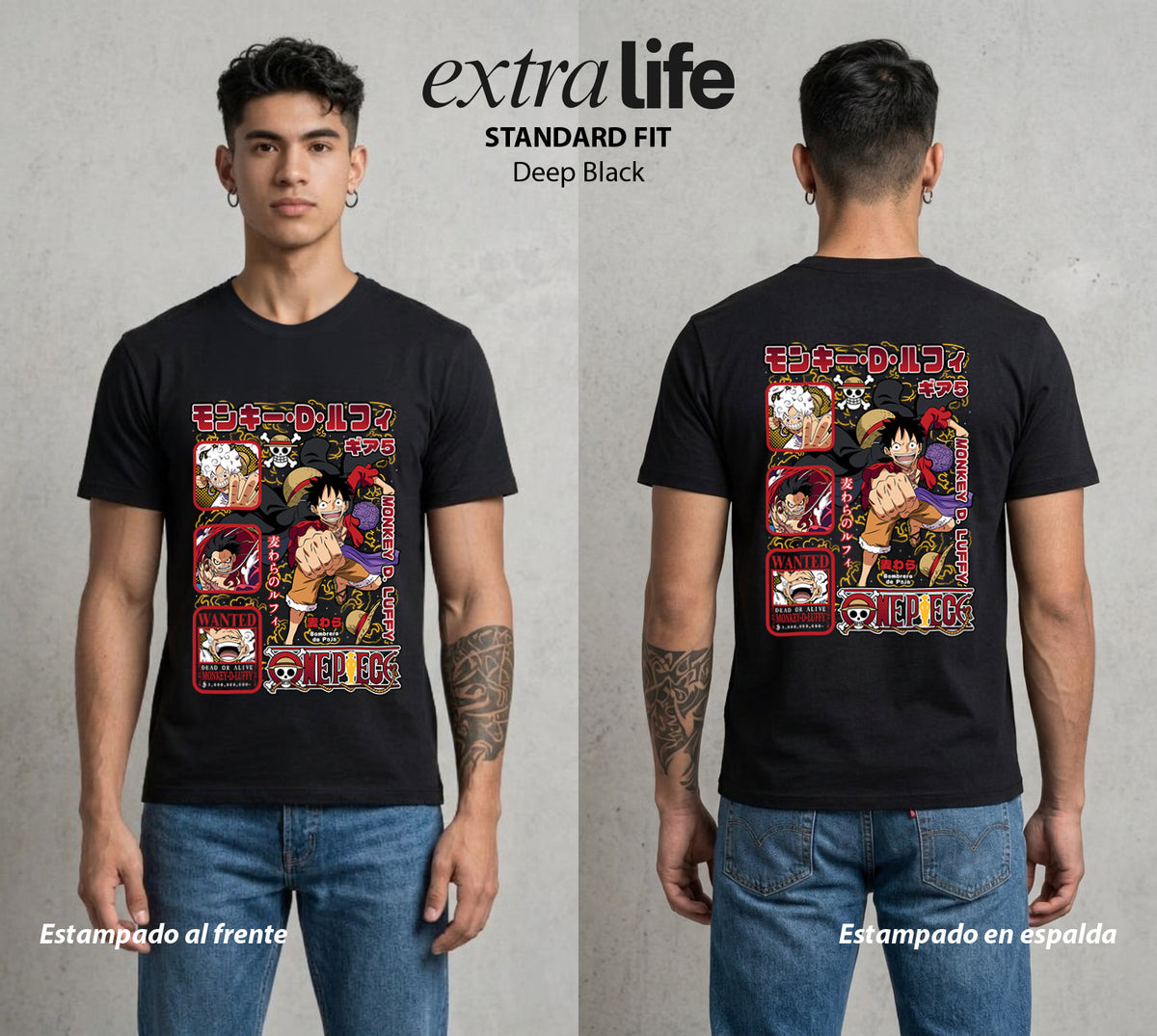 Mar de los Piratas | Rey del Mar #04618 - Playera Classic Premium | Deep Black - Foto en modelo
