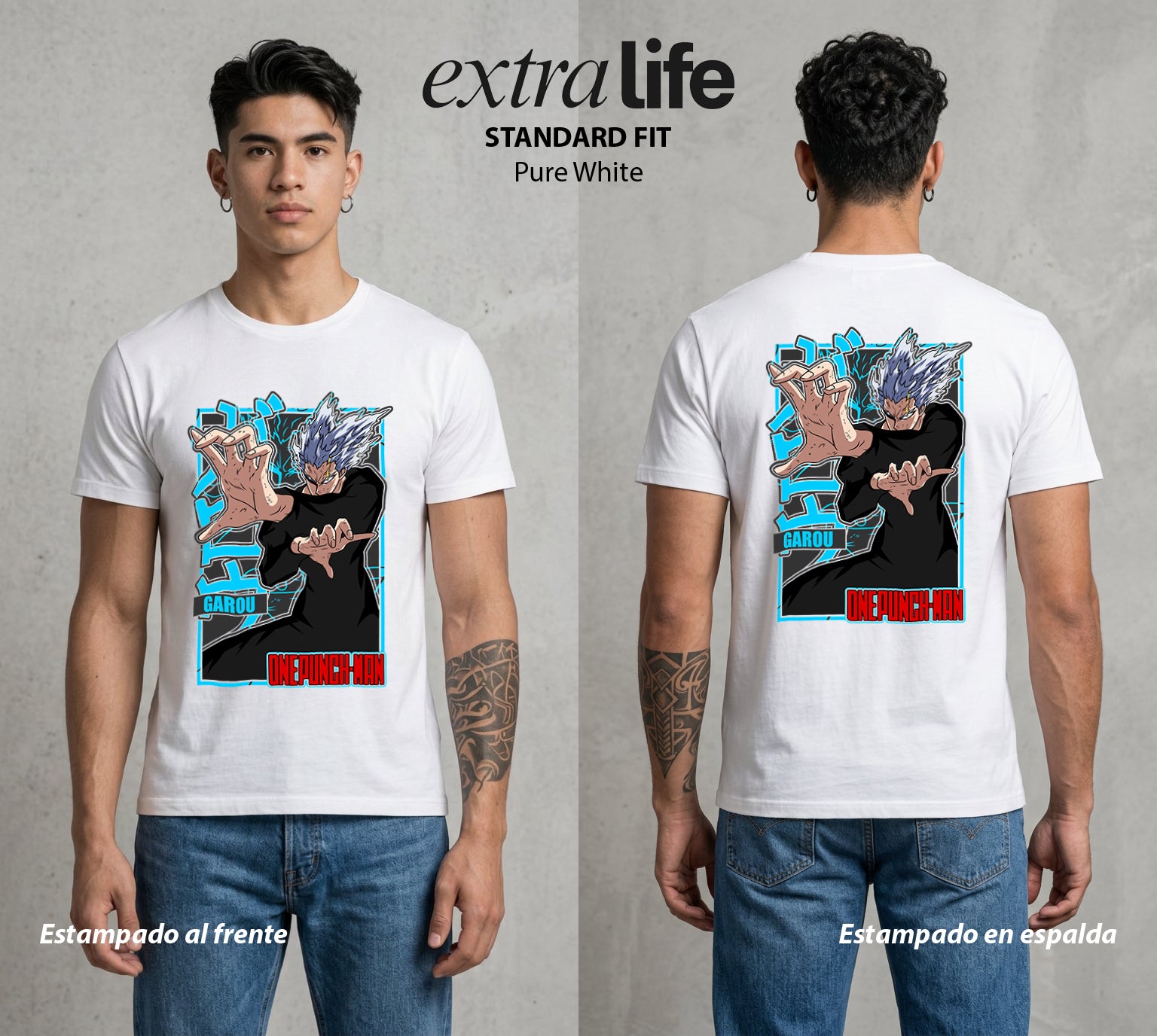 El Heroe por Hobby | Evolución del Caos #04623 - Playera Standard Fit | Pure White - Foto en modelo