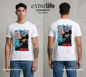 El Heroe por Hobby | Evolución del Caos #04623 - Playera Standard Fit | Pure White - Foto en modelo