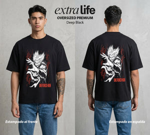 El Heroe por Hobby | Depredador Absoluto #04625 - Playera Oversized Premium | Deep Black - Foto en modelo