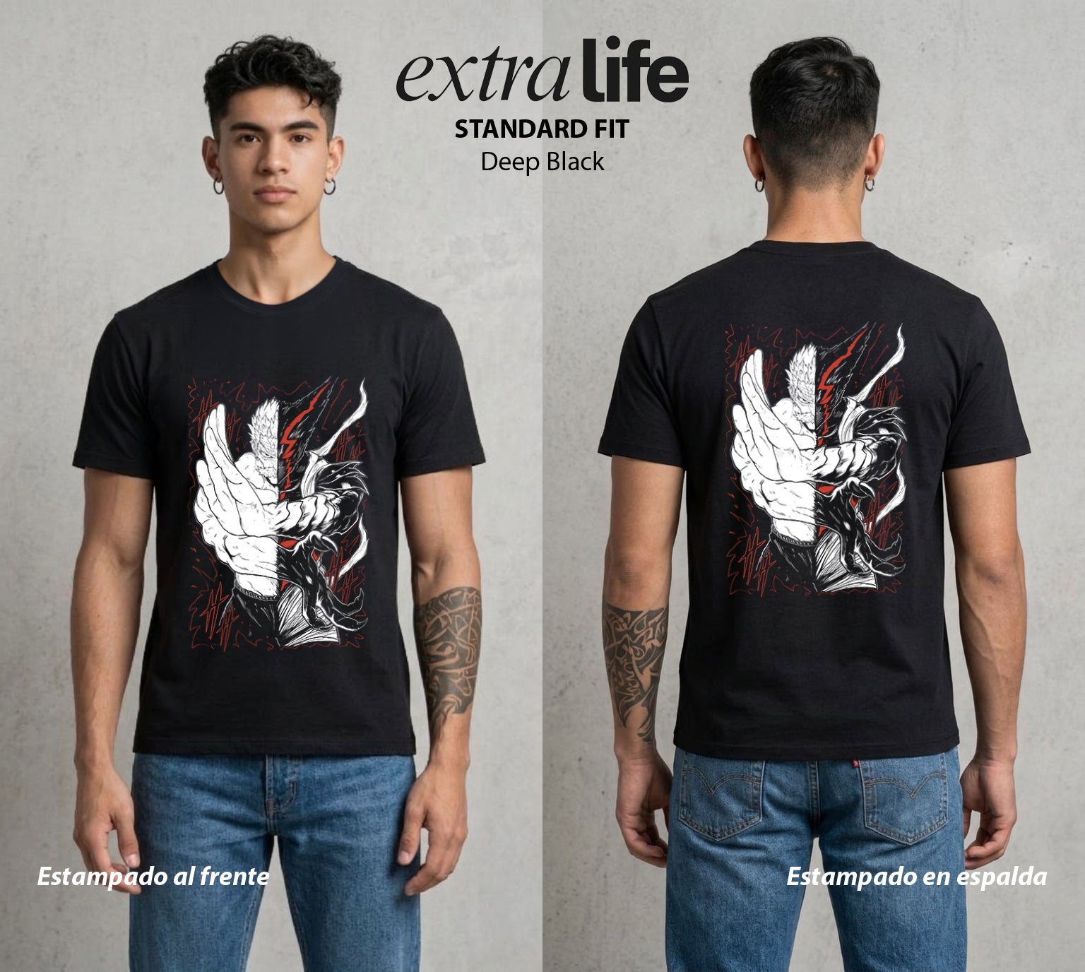 El Heroe por Hobby | Discípulo vs Maestro #04626 - Playera Standard Fit | Deep Black - Foto en modelo