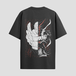 Playera urbana de anime y gaming ExtraLife MX, corte Standard Fit unisex ligero y transpirable en color Deep Black y Pure White, ropa de uso diario para gym y casual.