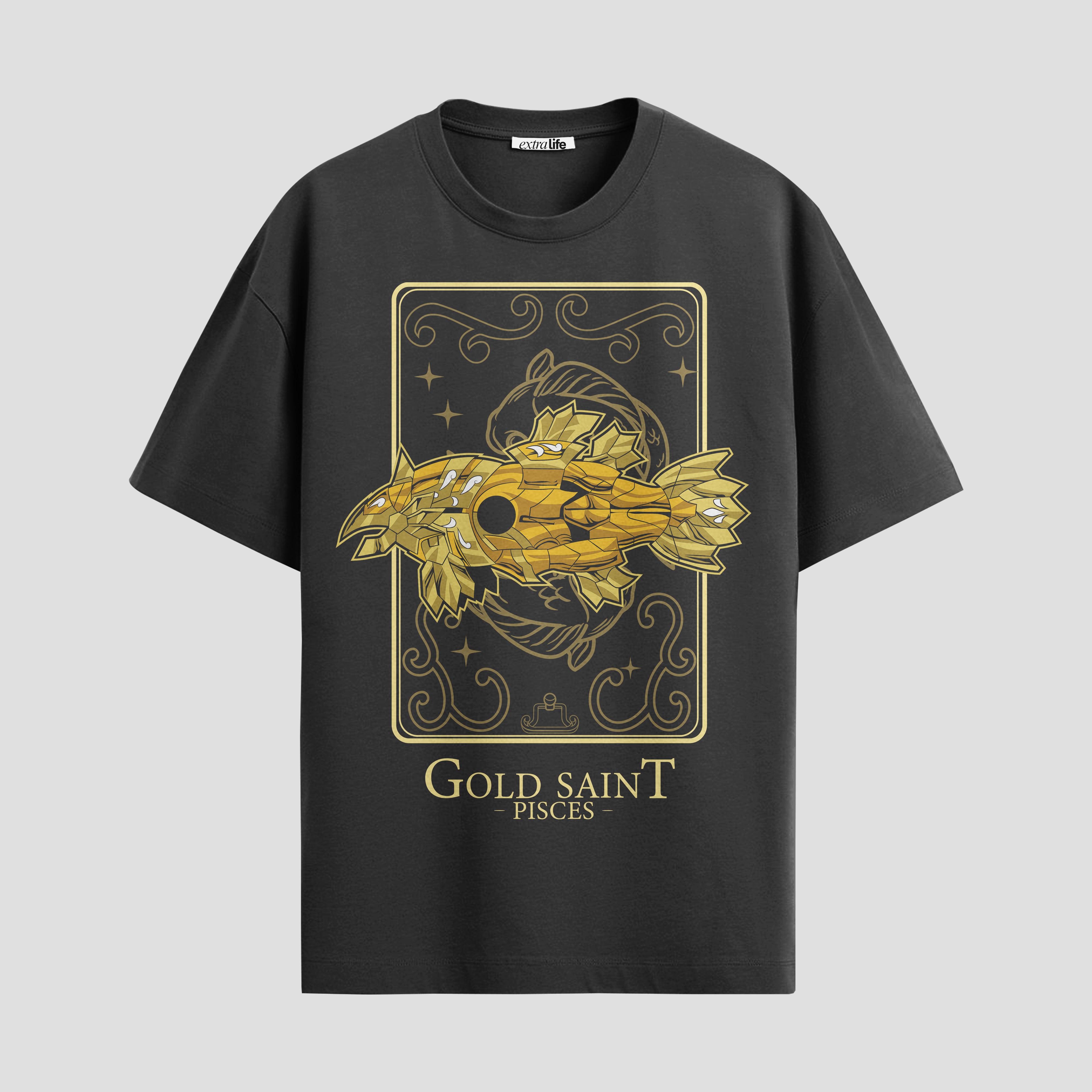 Playera urbana de anime y gaming ExtraLife MX, corte Standard Fit unisex ligero y transpirable en color Deep Black y Pure White, ropa de uso diario para gym y casual.