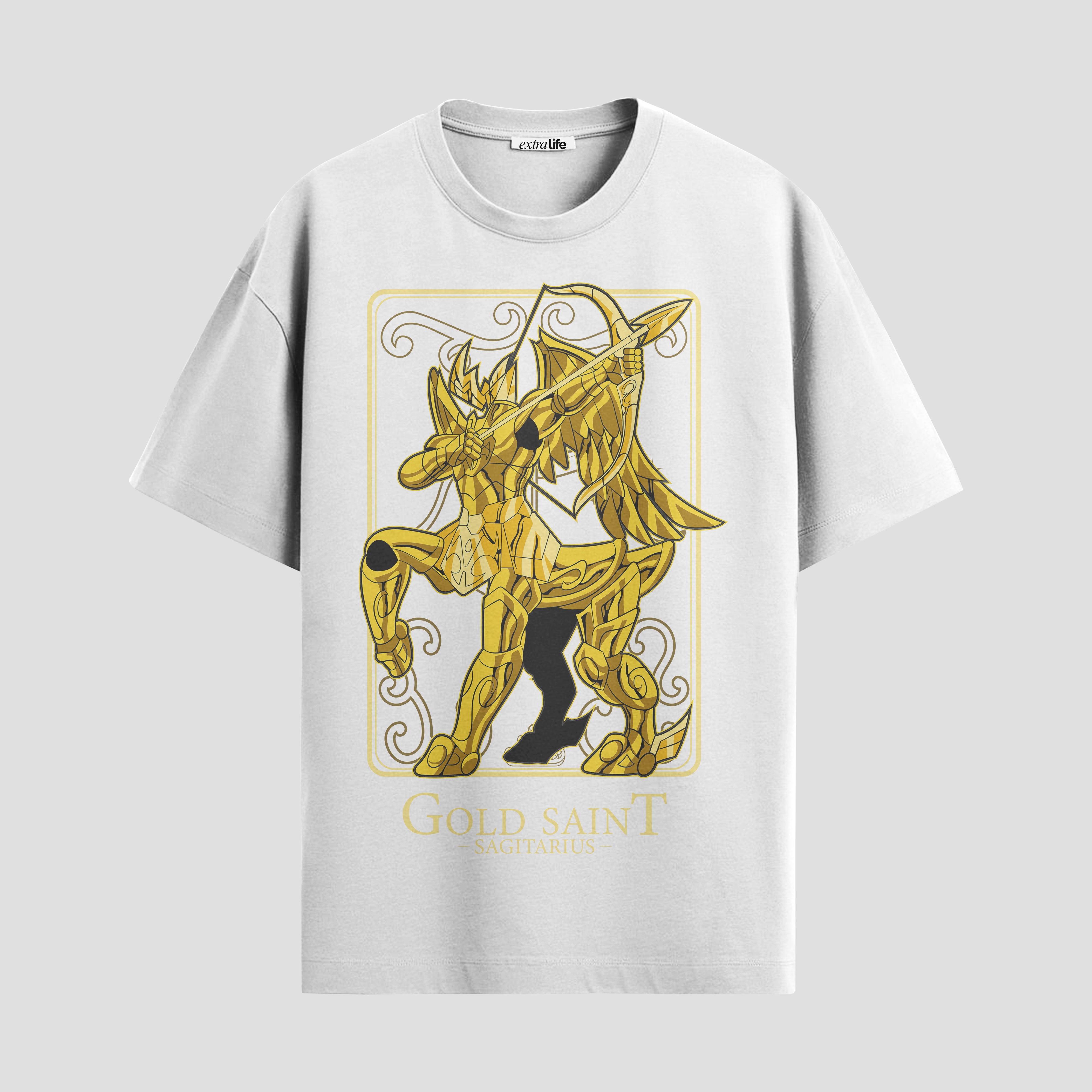 Playera urbana de anime y gaming ExtraLife MX, corte Standard Fit unisex ligero y transpirable en color Deep Black y Pure White, ropa de uso diario para gym y casual.